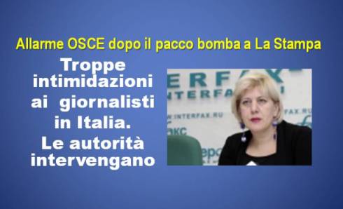 Allarme OSCE, troppi giornalisti intimiditi in Italia, le autorit intervengano