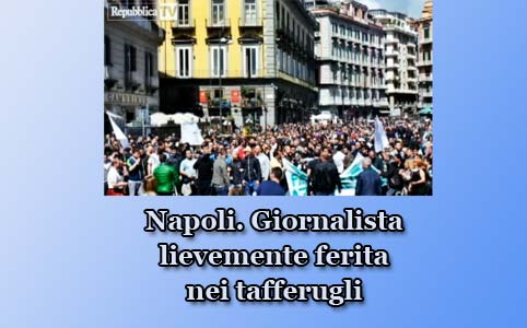 Napoli, giornalista ferita da lancio petardi a manifestazione commercianti